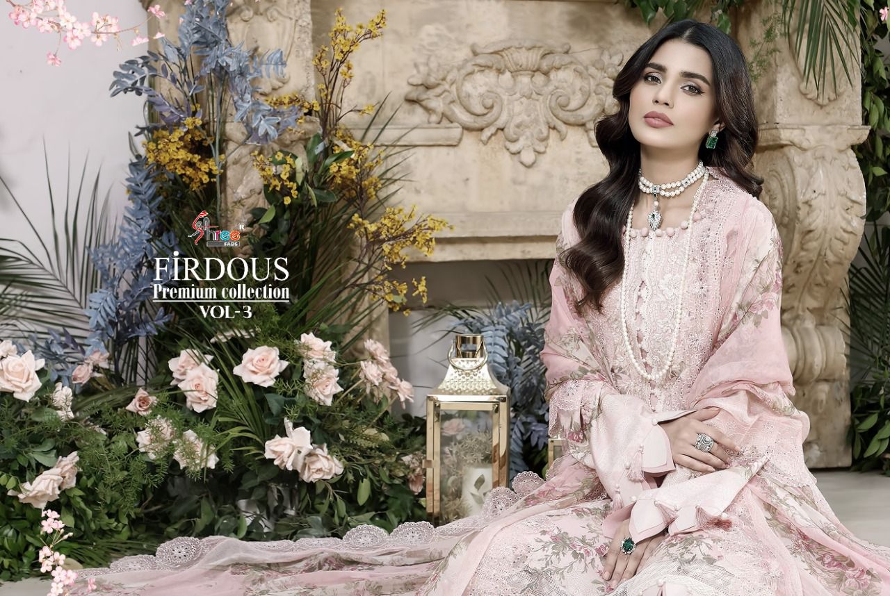 shree fab firdous premium collection vol 03 cotton catchy look salwar suit silver dupatta catalog