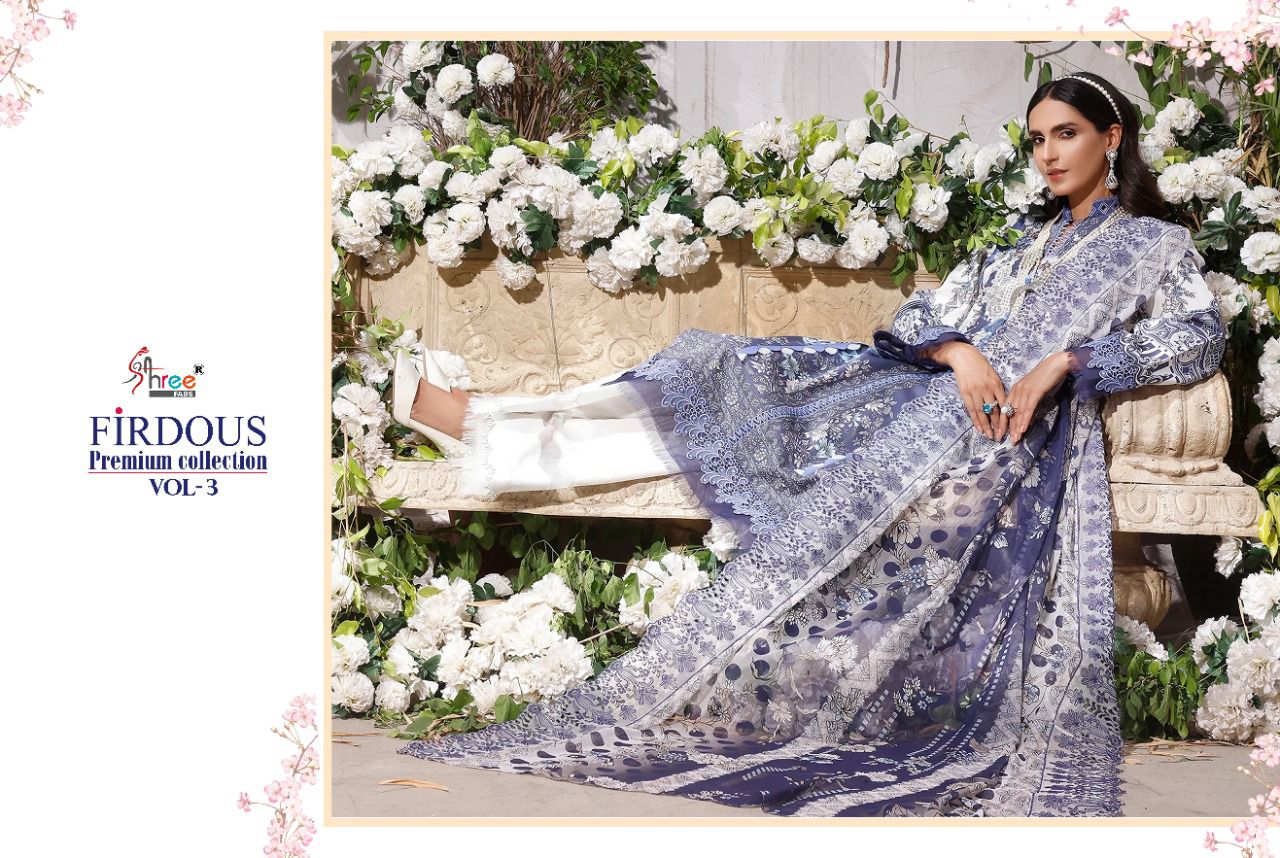 shree fab firdous premium collection vol 03 cotton catchy look salwar suit silver dupatta catalog