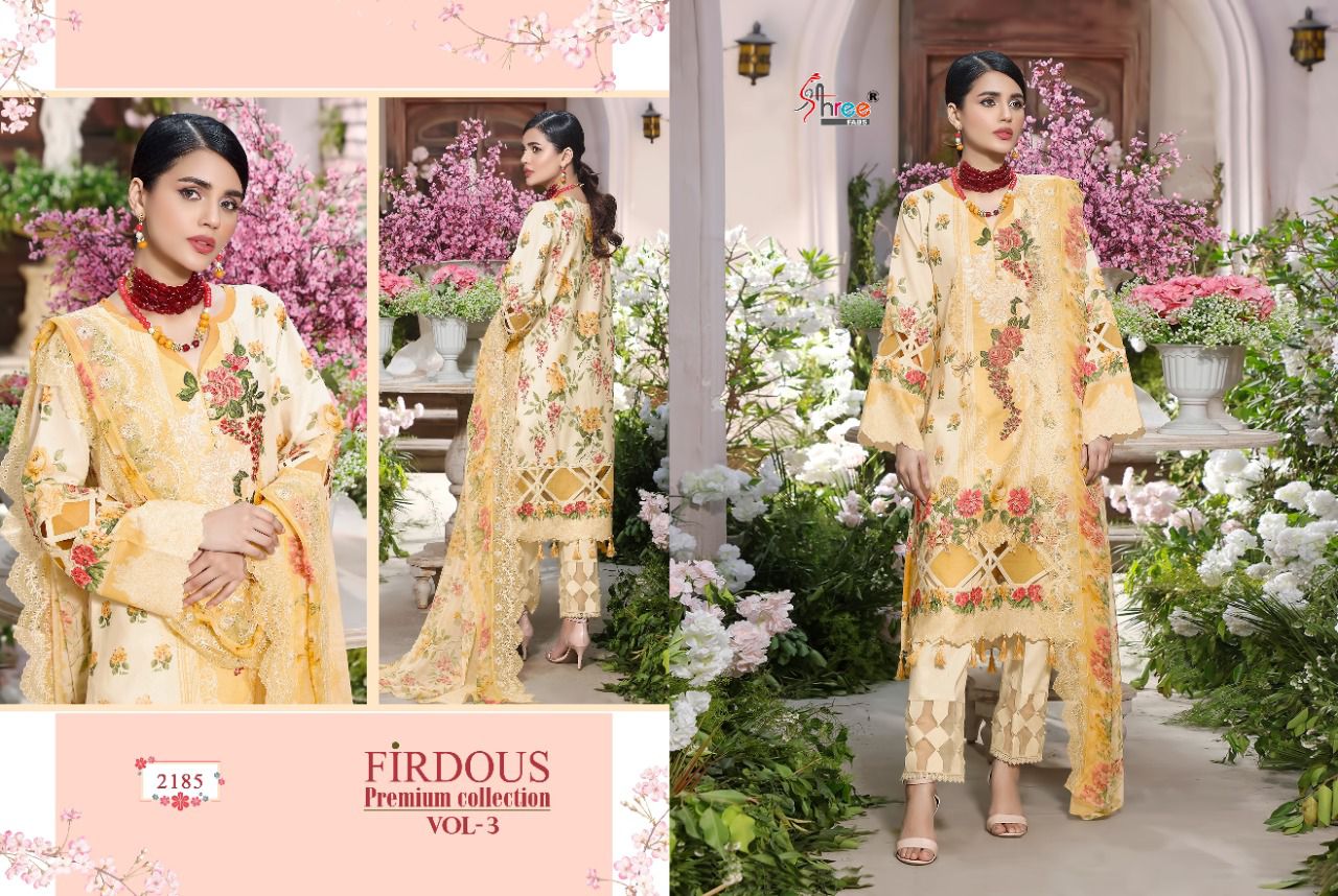 shree fab firdous premium collection vol 03 cotton catchy look salwar suit silver dupatta catalog