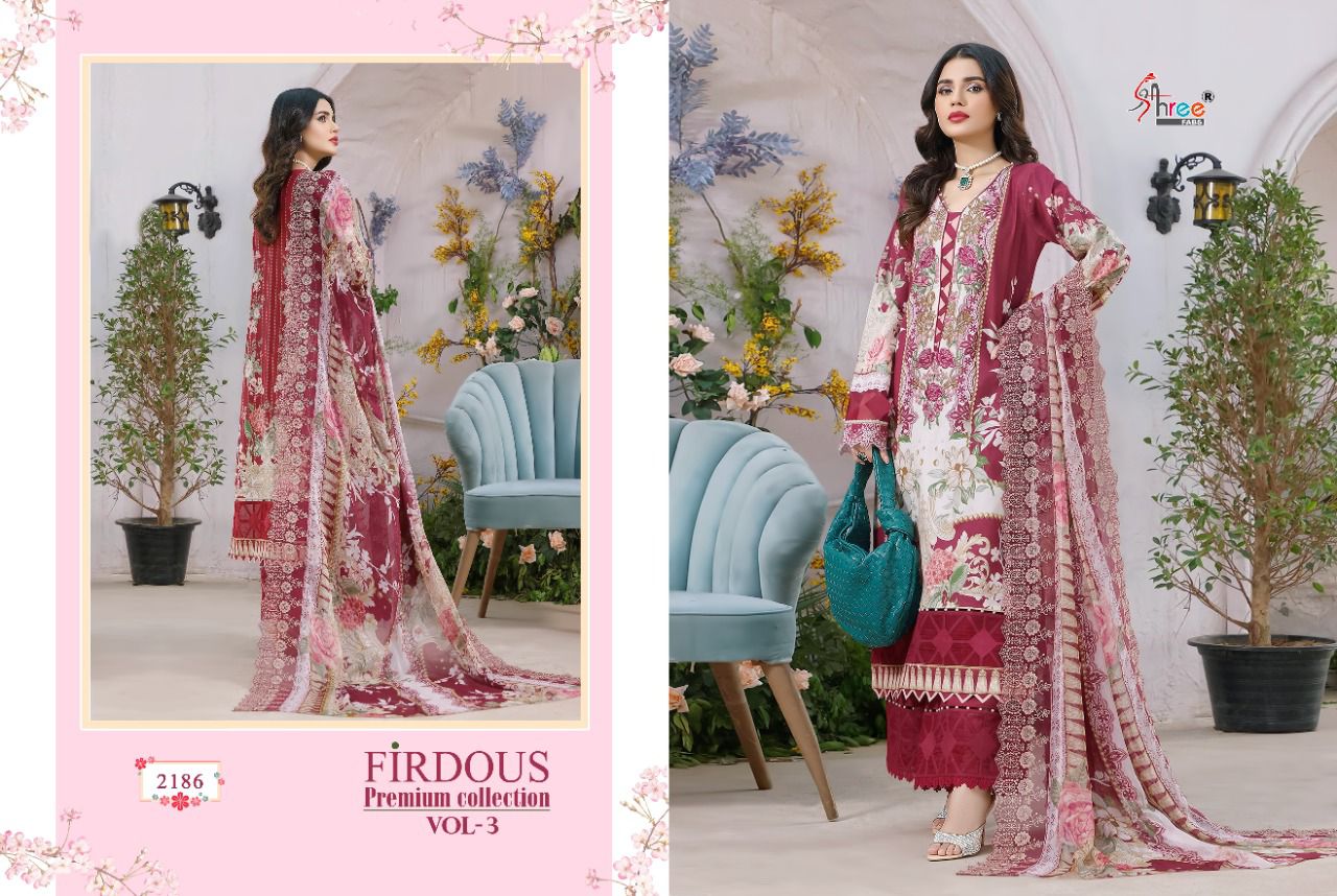 shree fab firdous premium collection vol 03 cotton catchy look salwar suit silver dupatta catalog