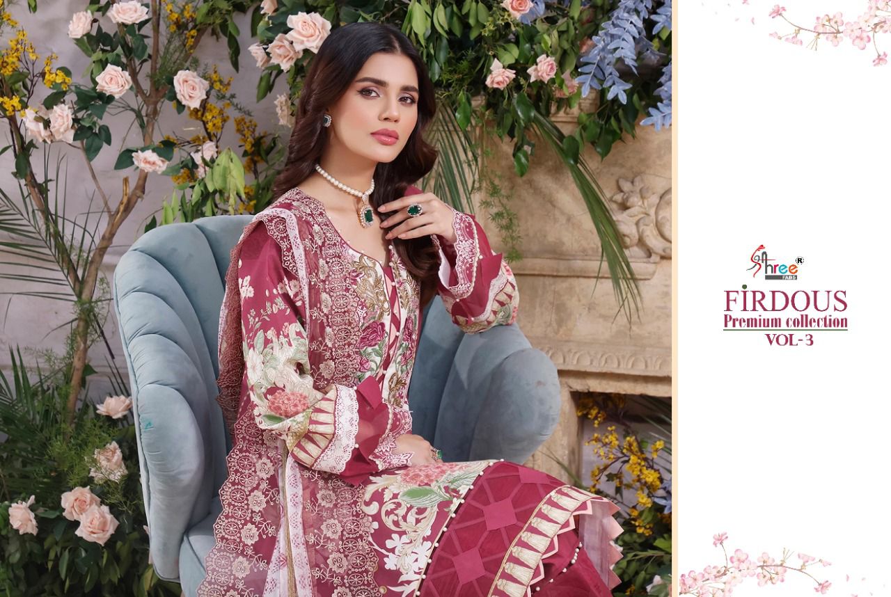 shree fab firdous premium collection vol 03 cotton catchy look salwar suit silver dupatta catalog