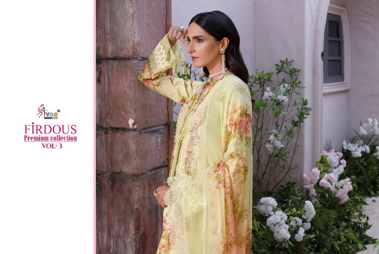 shree fab firdous premium collection vol 03 cotton catchy look salwar suit silver dupatta catalog