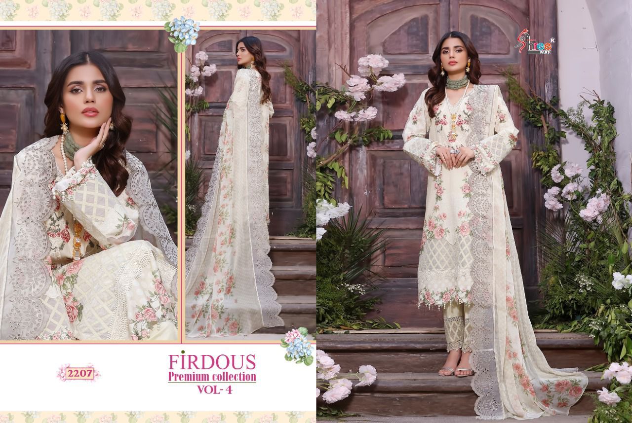 shree fab firdous premium collection vol 04 cotton astonishing salwar suit cotton dupatta catalog