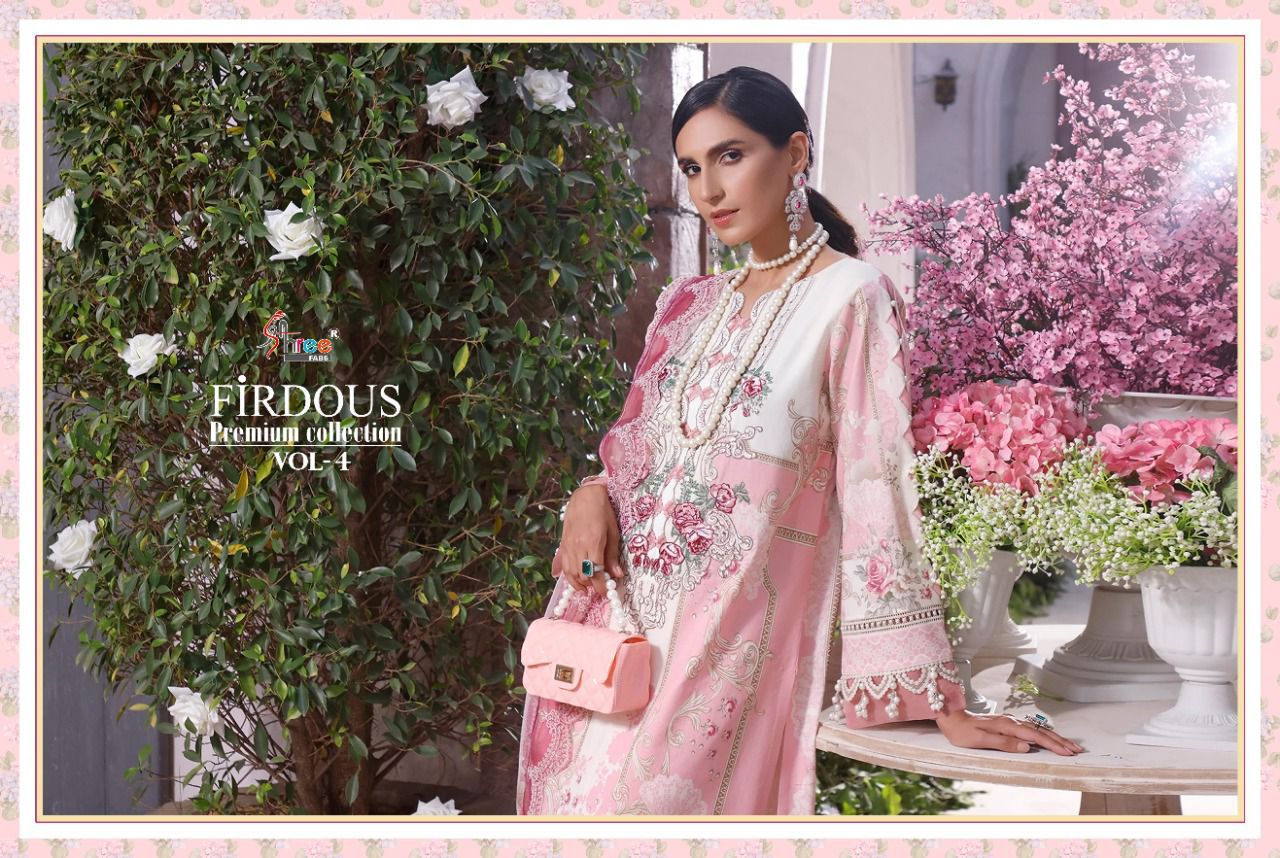 shree fab firdous premium collection vol 04 cotton astonishing salwar suit cotton dupatta catalog