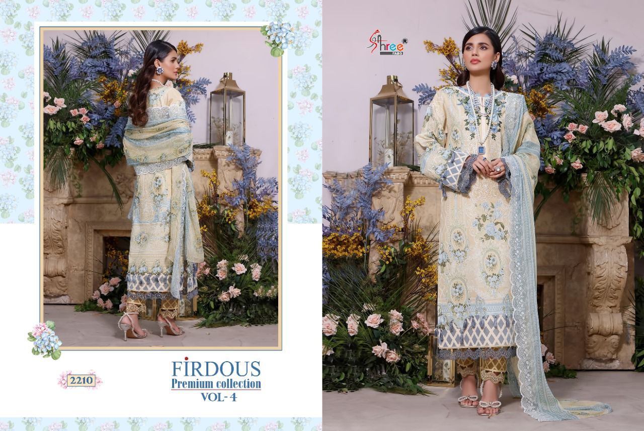 shree fab firdous premium collection vol 04 cotton astonishing salwar suit cotton dupatta catalog