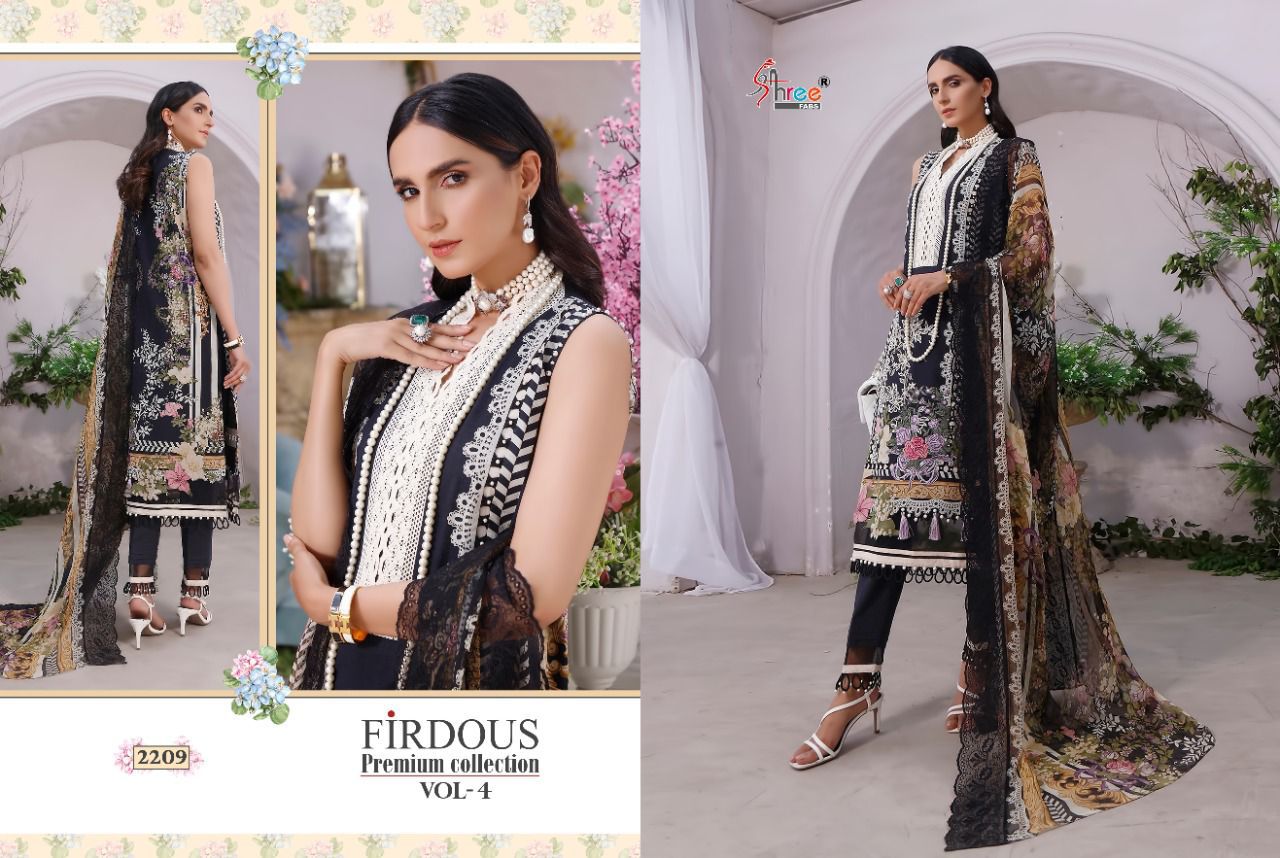 shree fab firdous premium collection vol 04 cotton astonishing salwar suit cotton dupatta catalog