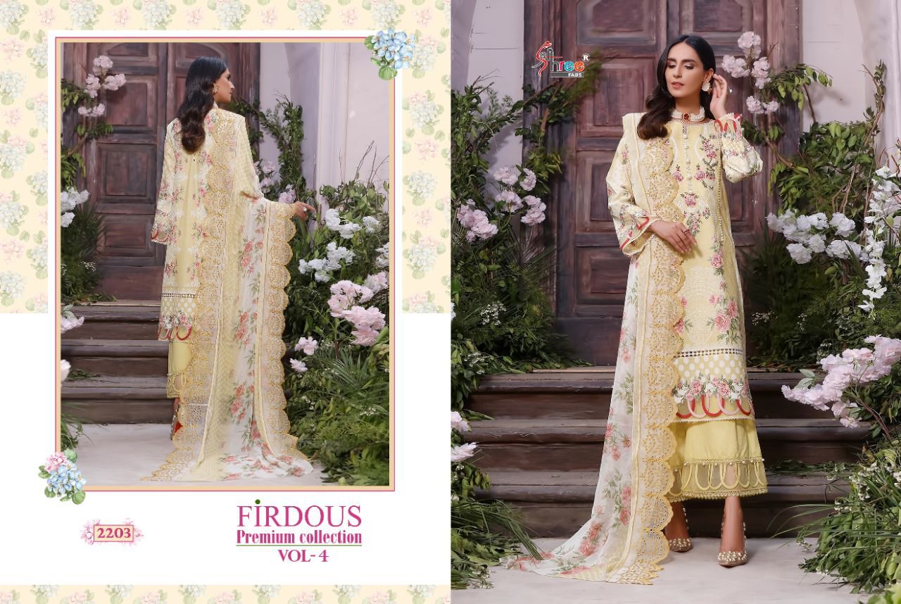 shree fab firdous premium collection vol 04 cotton astonishing salwar suit cotton dupatta catalog