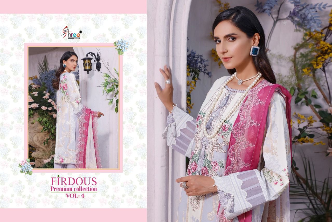 shree fab firdous premium collection vol 04 cotton astonishing salwar suit cotton dupatta catalog