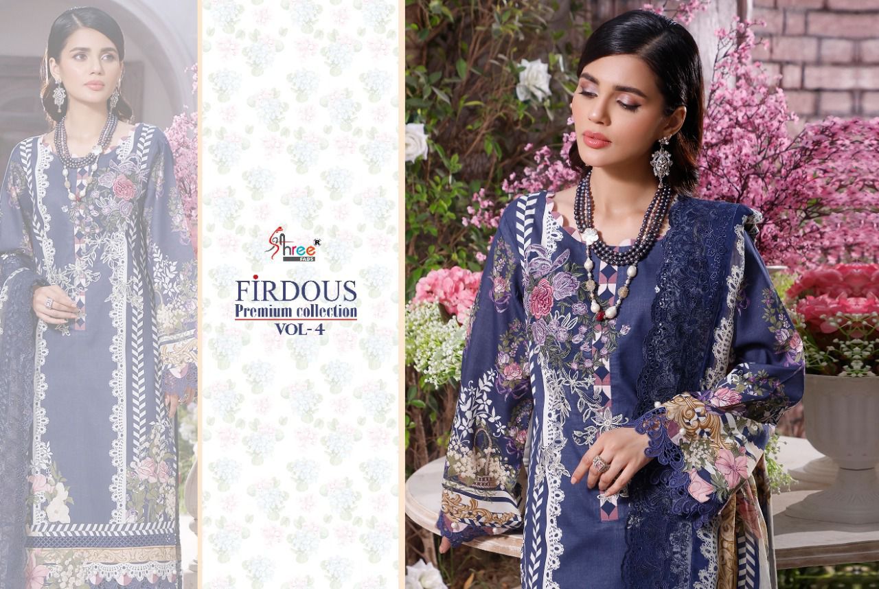 shree fab firdous premium collection vol 04 cotton astonishing salwar suit cotton dupatta catalog