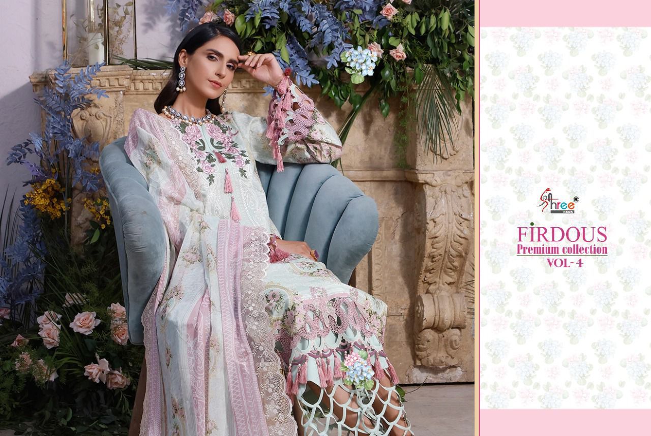 shree fab firdous premium collection vol 04 cotton astonishing salwar suit cotton dupatta catalog