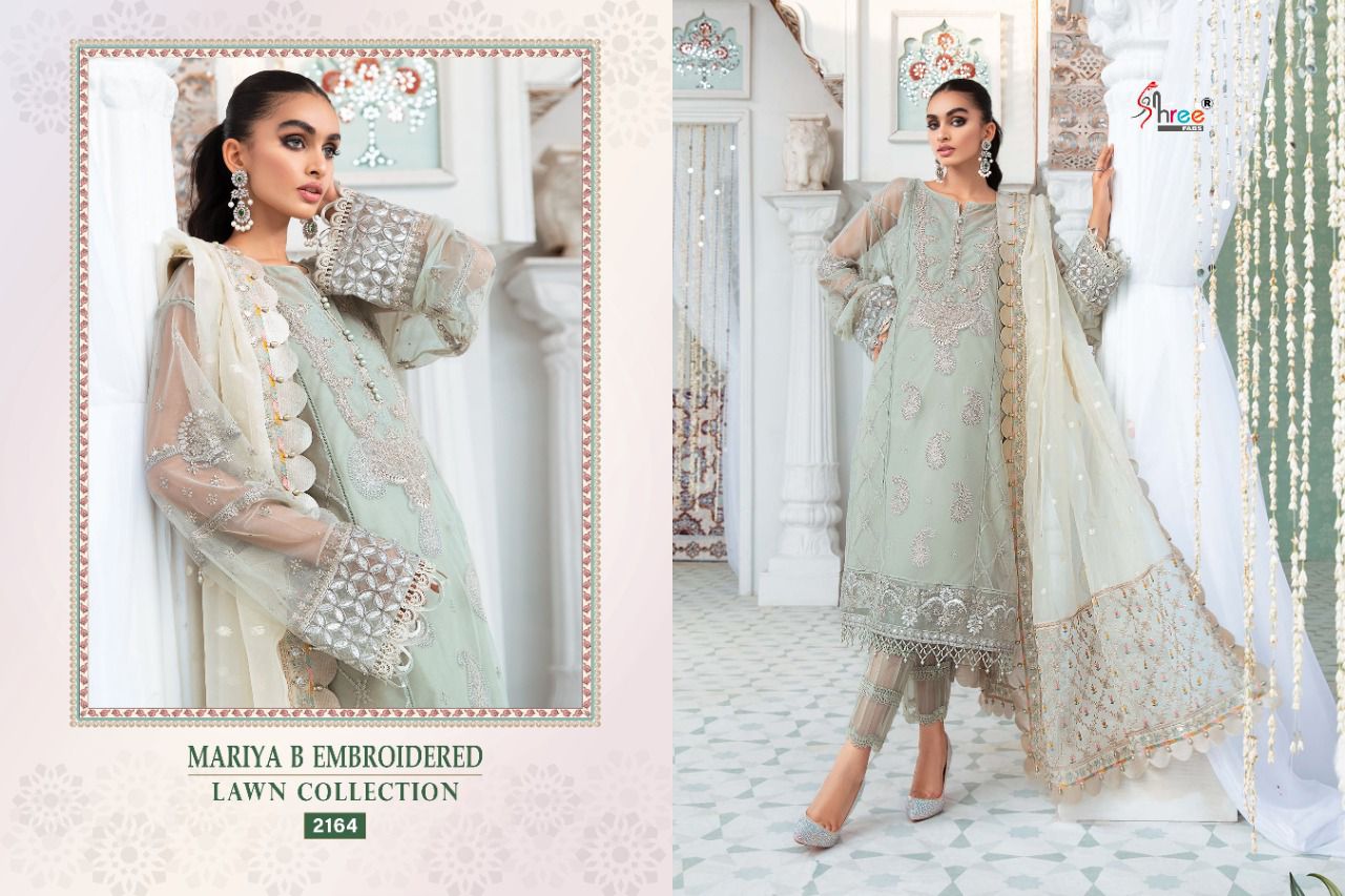 shree fab mariya b embroidered lawn collection cotton decent embroidary look salwar suit catalog