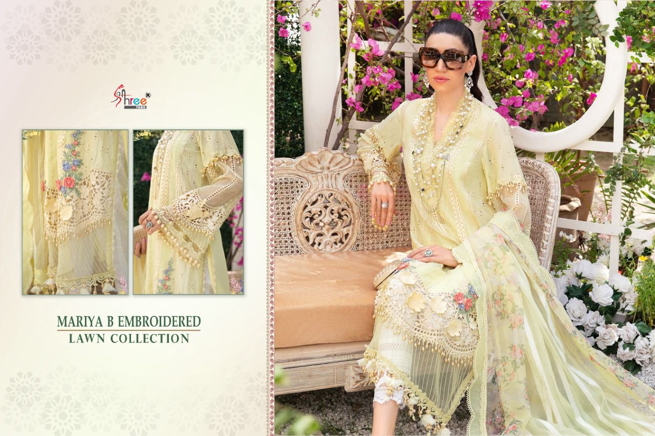 shree fab mariya b embroidered lawn collection cotton decent embroidary look salwar suit catalog