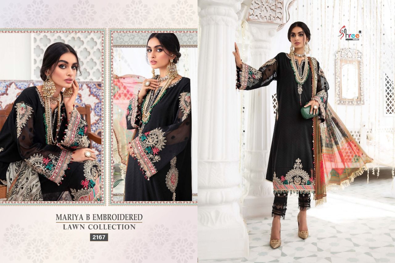 shree fab mariya b embroidered lawn collection cotton decent embroidary look salwar suit catalog