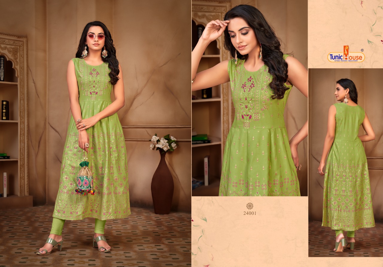 tunic house pankhudi viscose attractive long kurti catalog