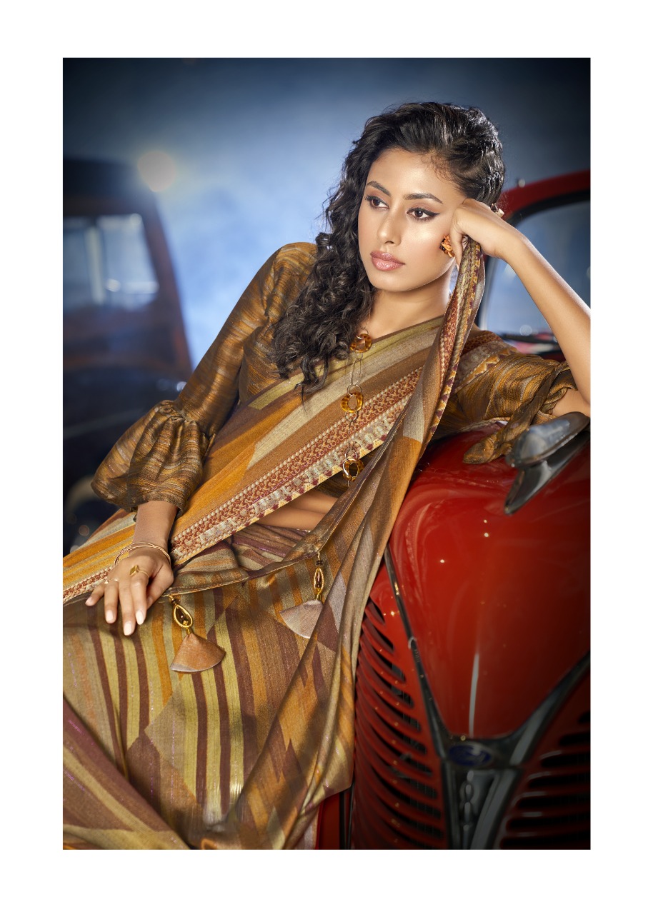 vallabhi print Blooming moss elegant saree catalog