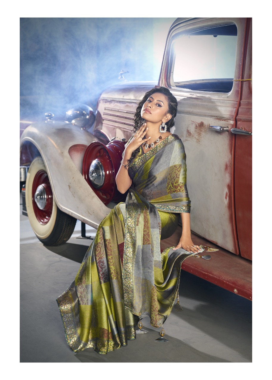 vallabhi print Blooming moss elegant saree catalog