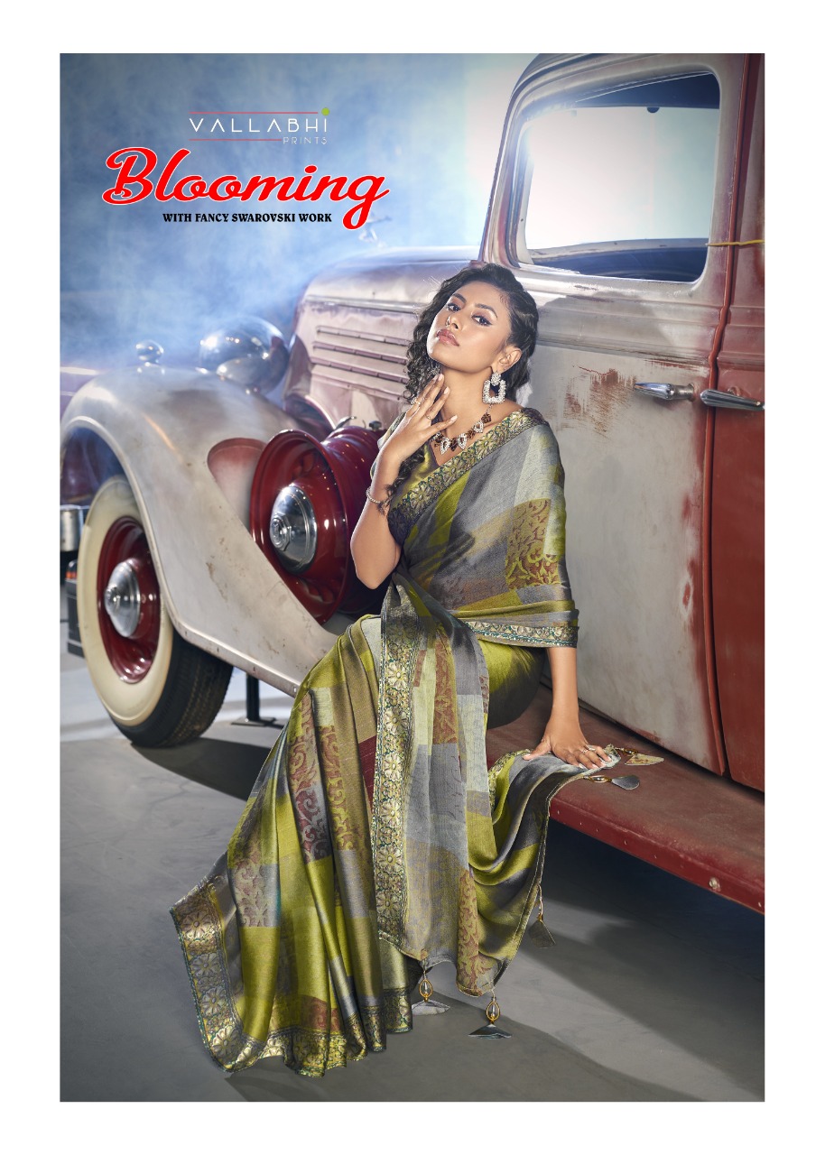 vallabhi print Blooming moss elegant saree catalog