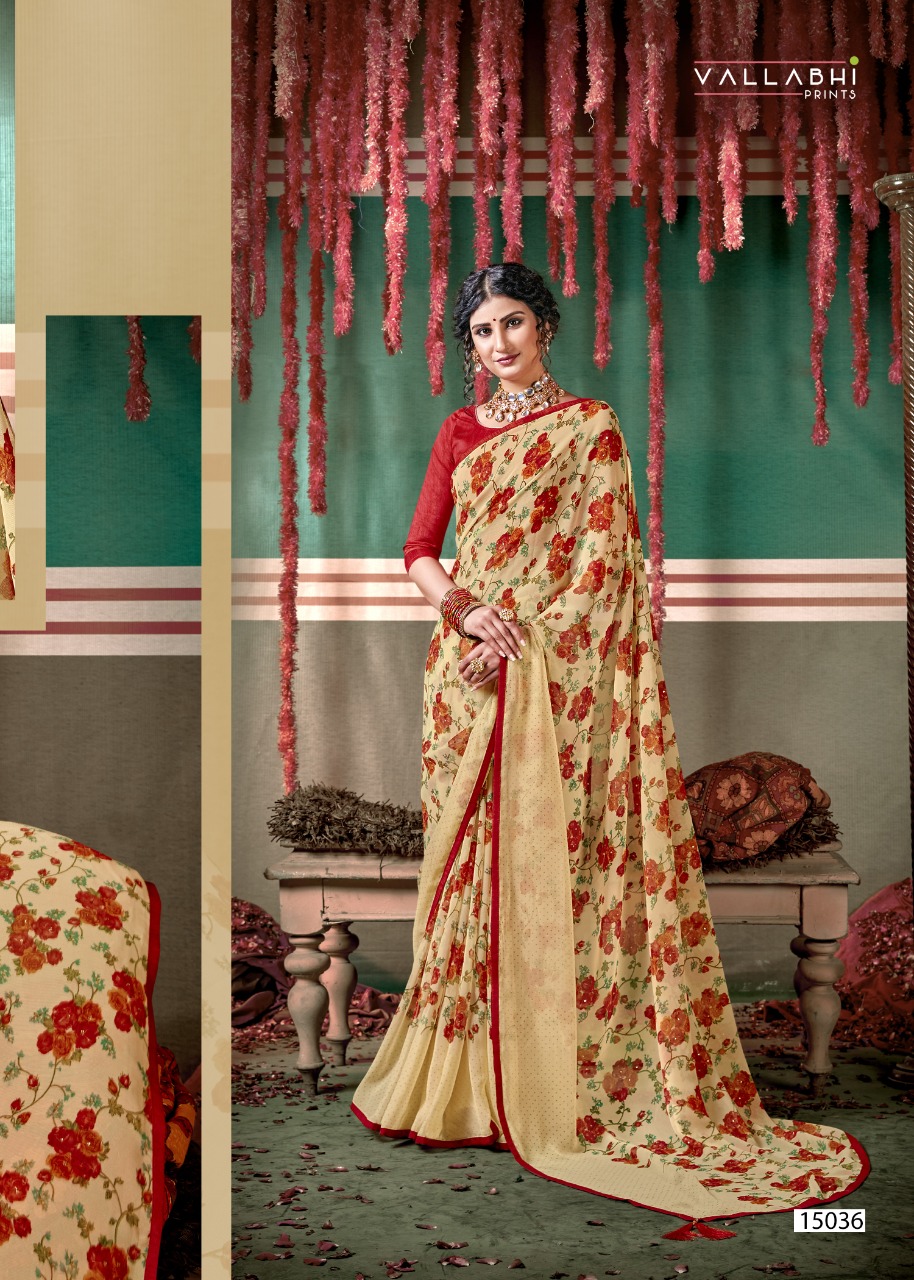 vallabhi print maitrika vol 3 moss chiffon astonishing print saree catalog