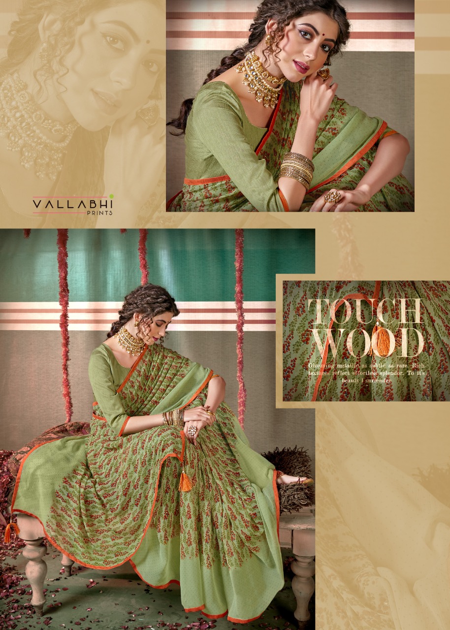 vallabhi print maitrika vol 3 moss chiffon astonishing print saree catalog