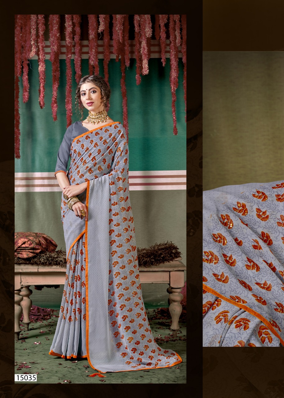 vallabhi print maitrika vol 3 moss chiffon astonishing print saree catalog