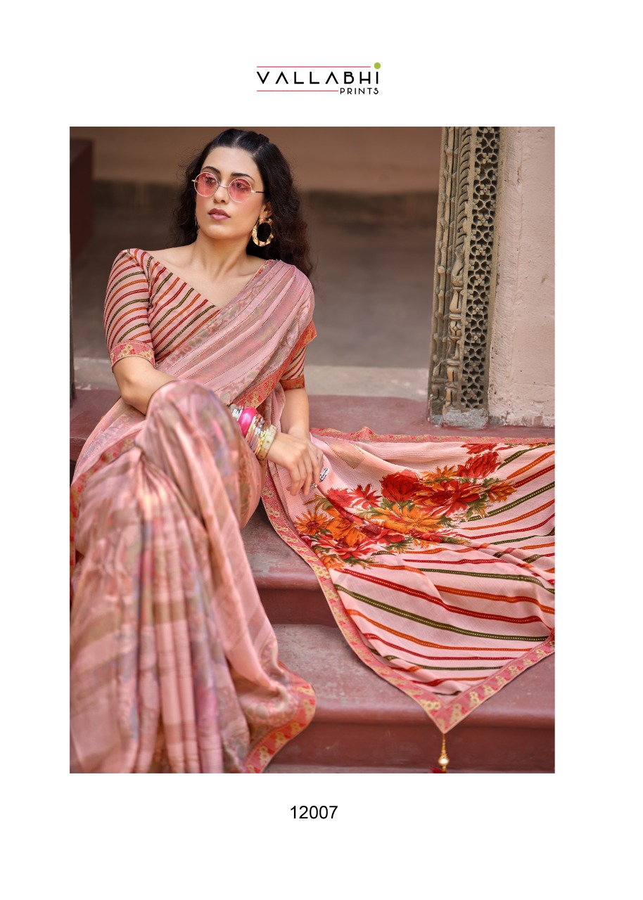 vallabhi print paavani chiffon attractive look saree catalog