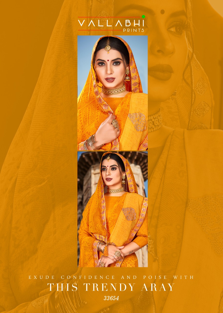 vallabhi print prasoon georgette attractive look saree catalog