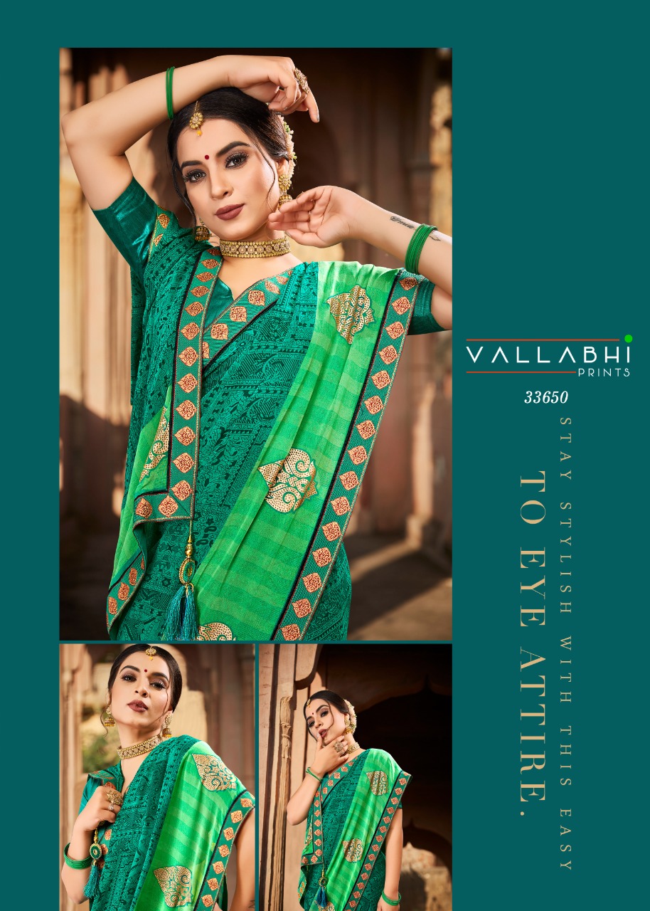 vallabhi print prasoon georgette attractive look saree catalog