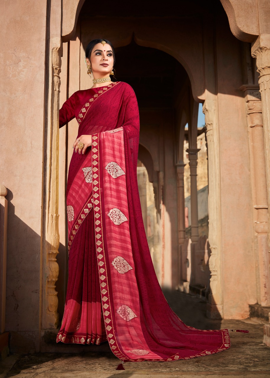 vallabhi print prasoon georgette attractive look saree catalog