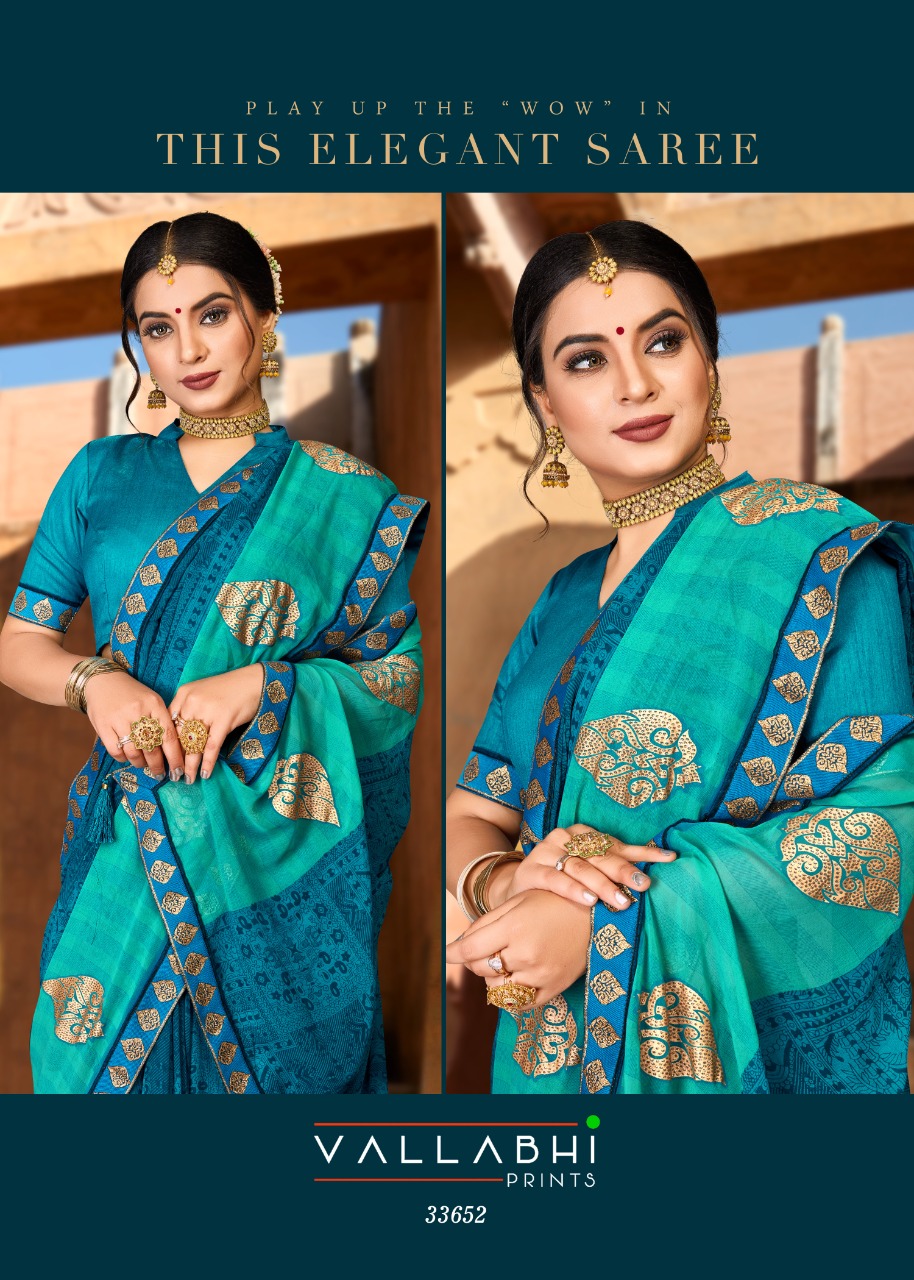 vallabhi print prasoon georgette attractive look saree catalog