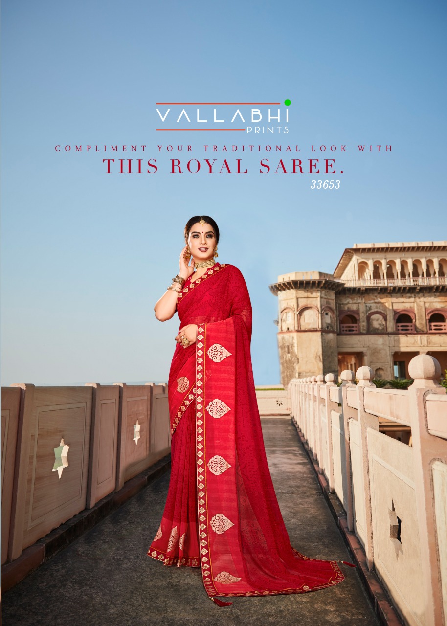 vallabhi print prasoon georgette attractive look saree catalog