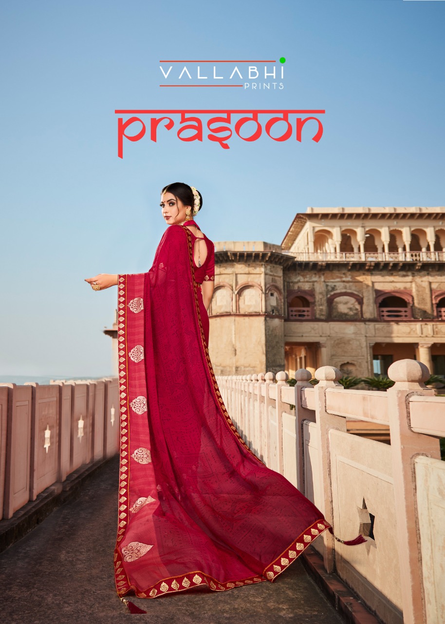 vallabhi print prasoon georgette attractive look saree catalog