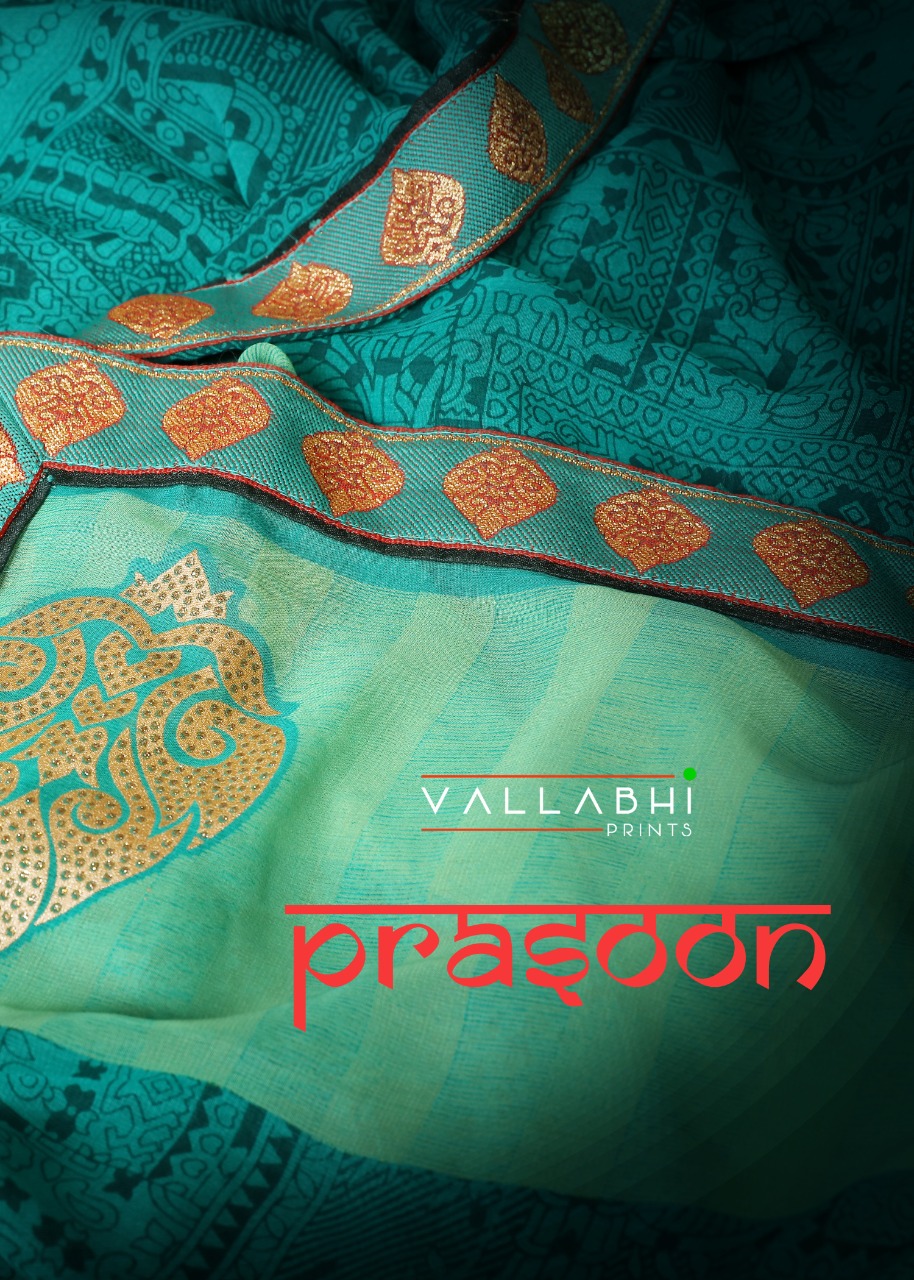 vallabhi print prasoon georgette attractive look saree catalog