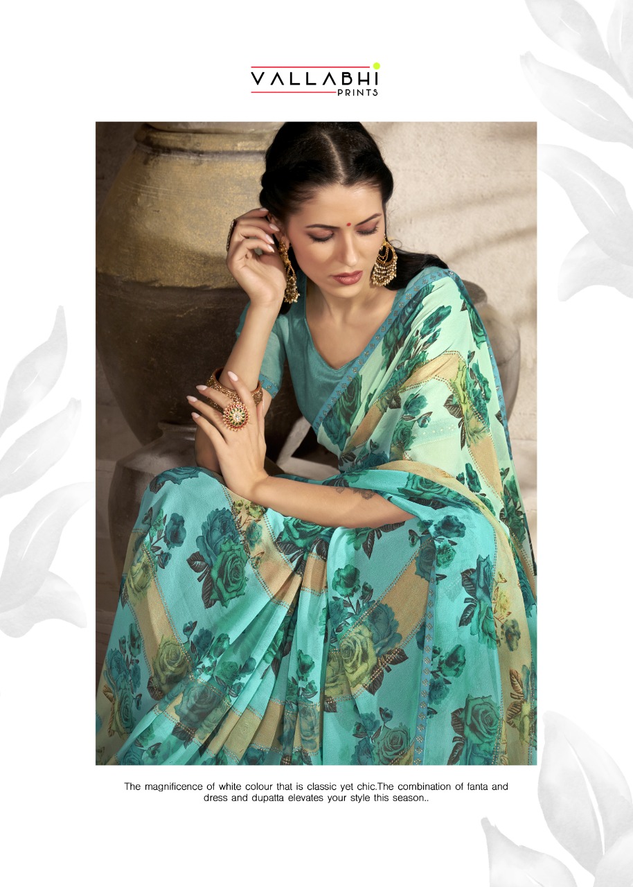 vallabhi print soniya georgette astonishing saree catalog