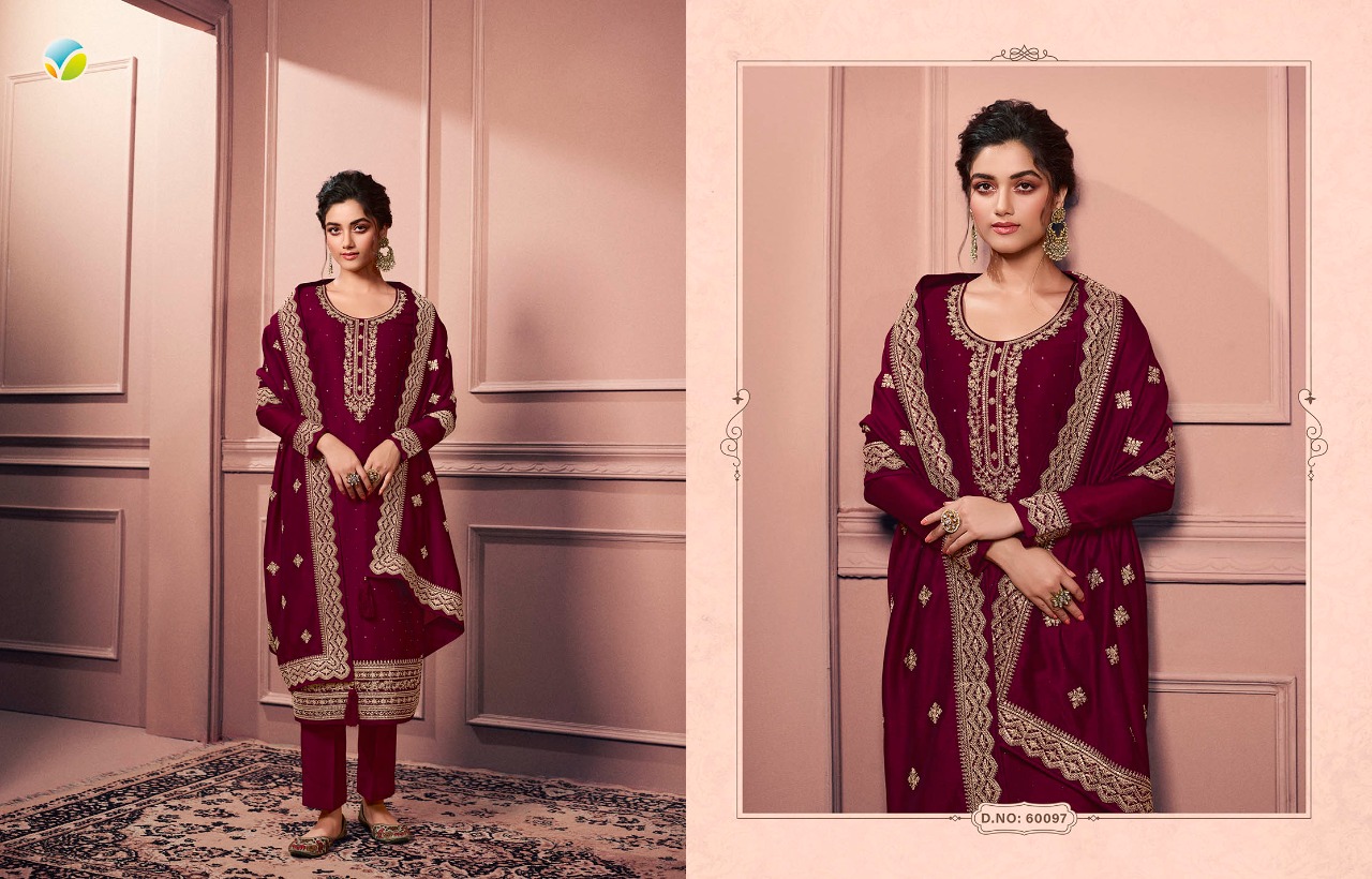 vinay fashion kaseesh geet silk decent embroidary look salwar suit catalog