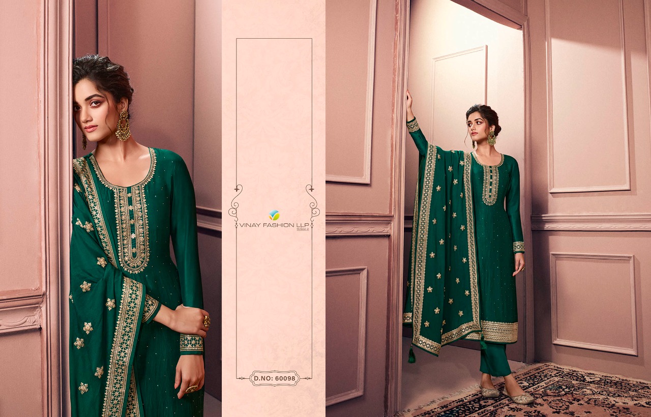 vinay fashion kaseesh geet silk decent embroidary look salwar suit catalog