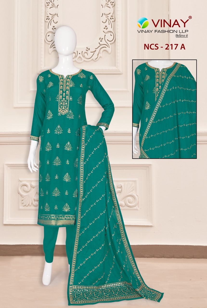 vinay fashion ncs 217 dola jacquard astonishing salwr suit catalog