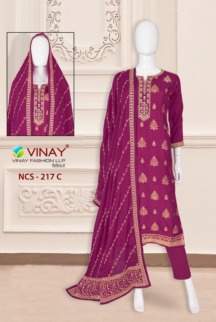 vinay fashion ncs 217 dola jacquard astonishing salwr suit catalog