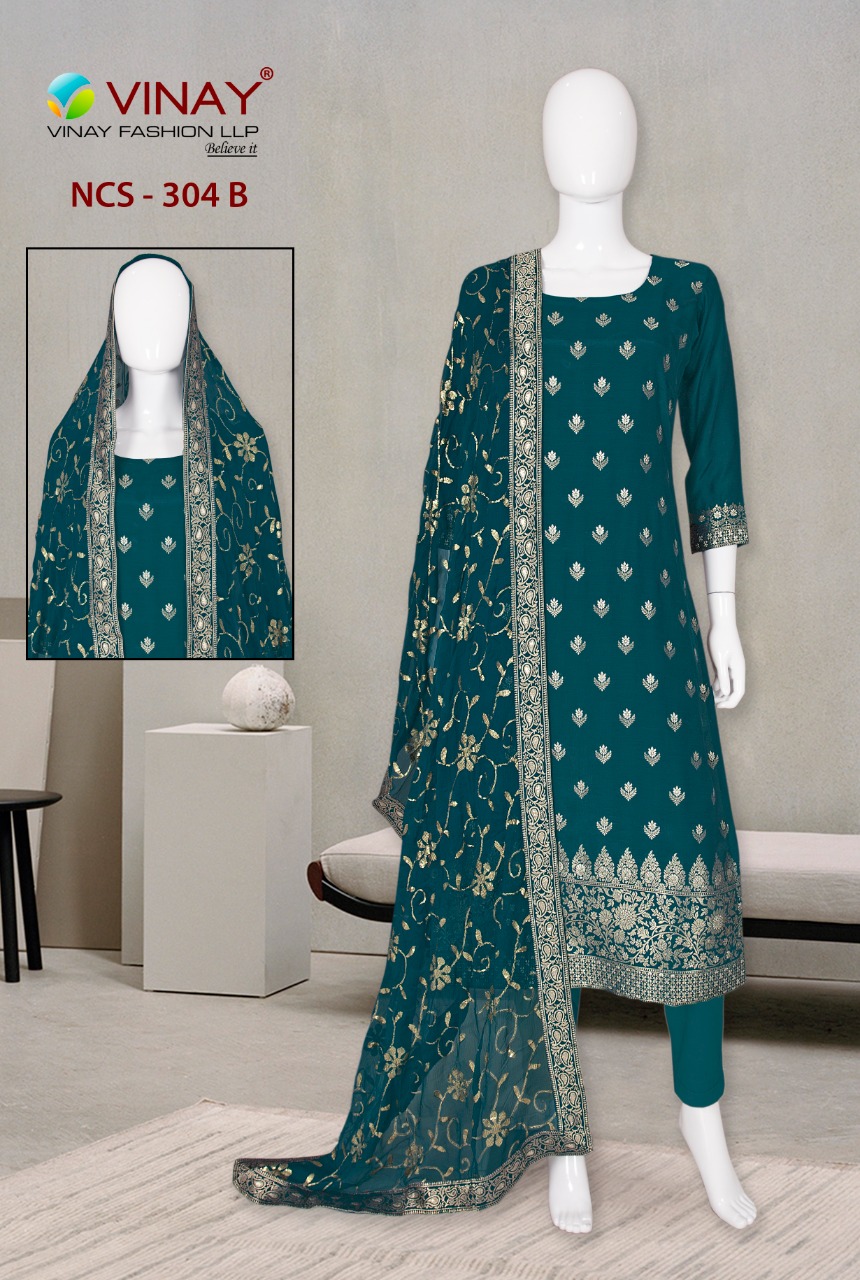 vinay fashion ncs 304 machlin decent look salwr suit catalog