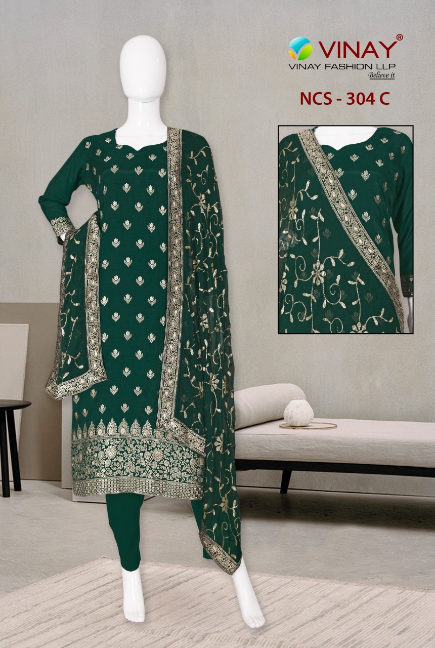 vinay fashion ncs 304 machlin decent look salwr suit catalog