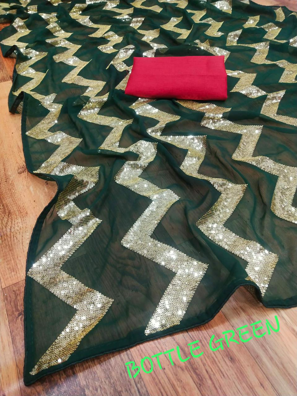 vivera international zig zag saree georgette regal look saree catalog