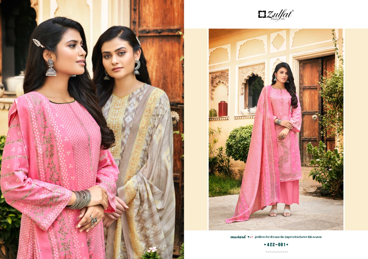 zulfat designer suit fitoor cotton decent print salwar suit catalog