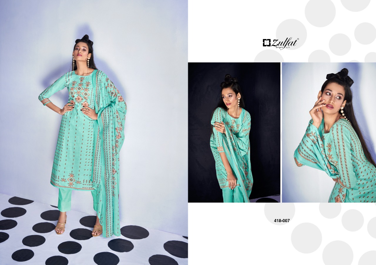 zulfat designer suit nova cotton elegant look salwar suit catalog