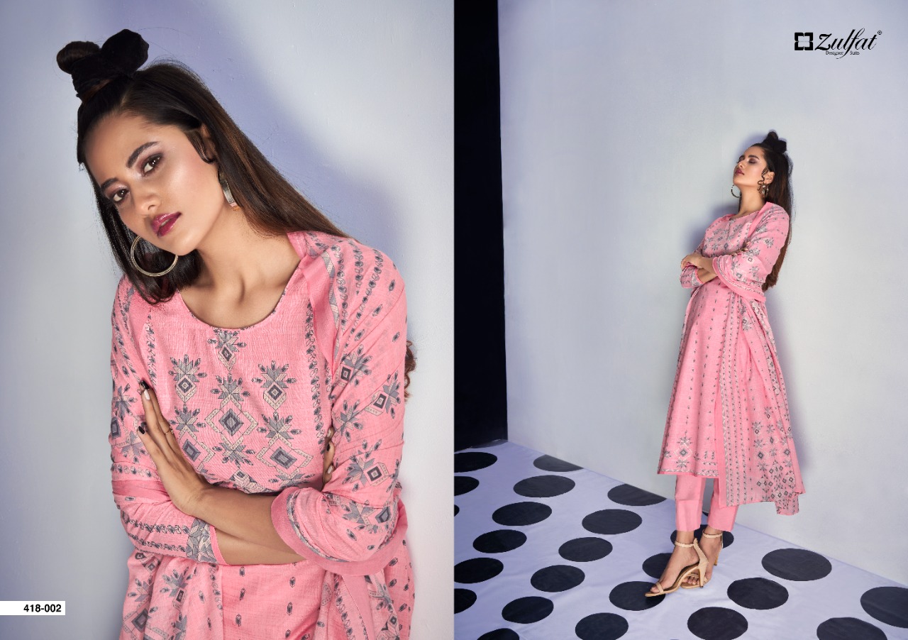 zulfat designer suit nova cotton elegant look salwar suit catalog