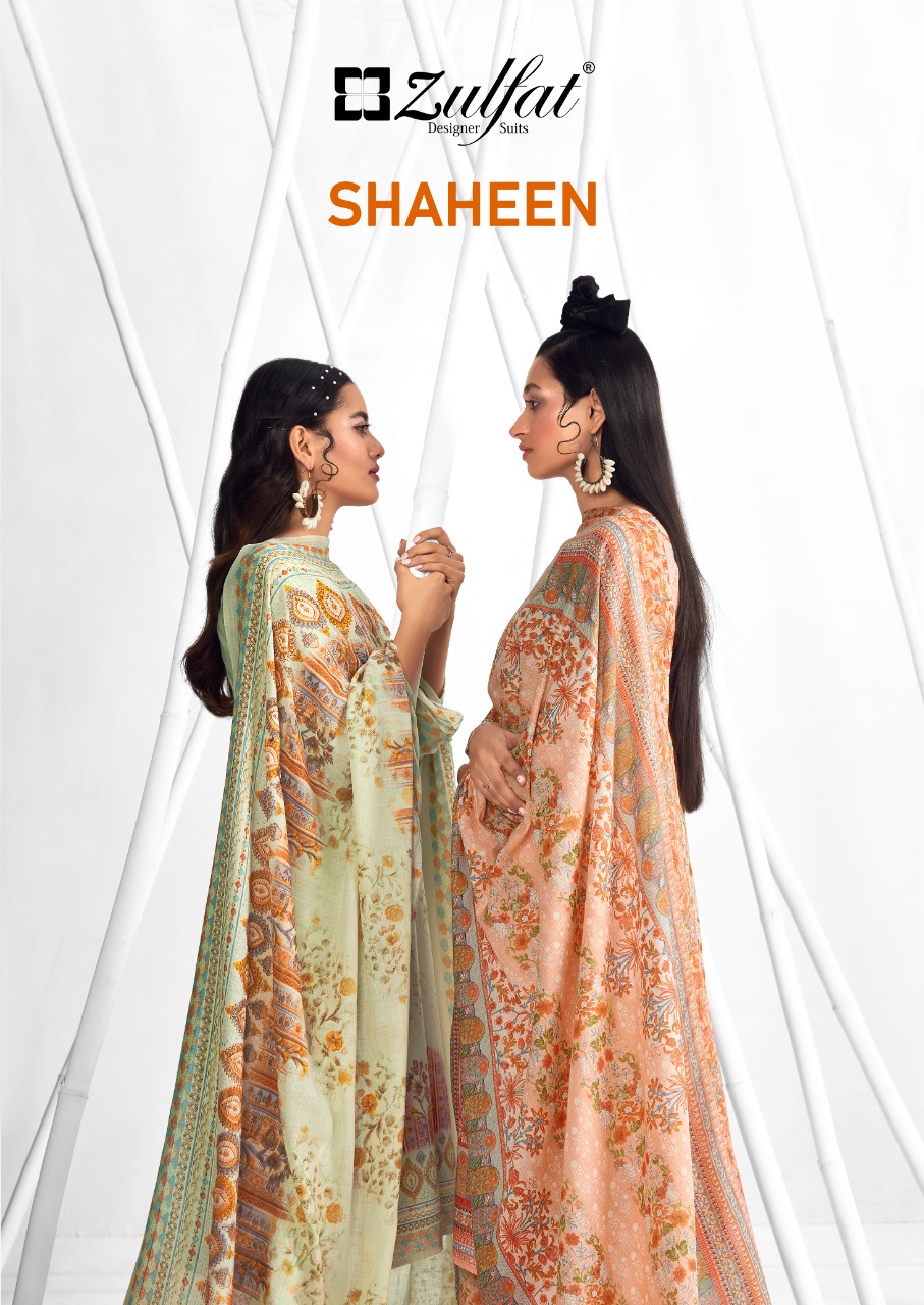 zulfat designer suit shaheen cotton decent print salwar suit catalog