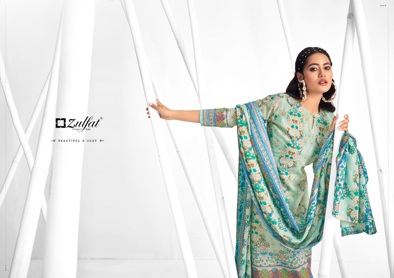 zulfat designer suit shaheen cotton decent print salwar suit catalog