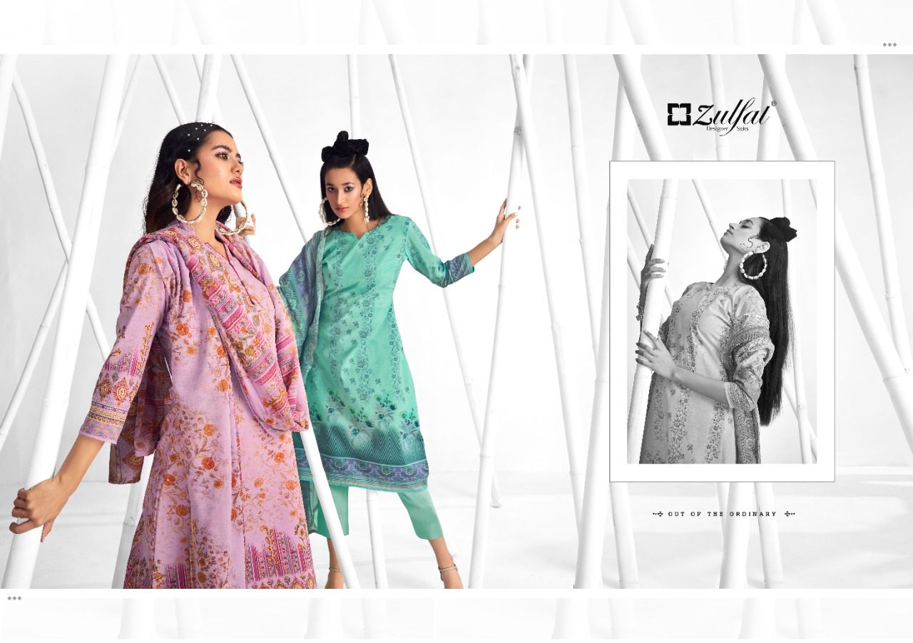 zulfat designer suit shaheen cotton decent print salwar suit catalog