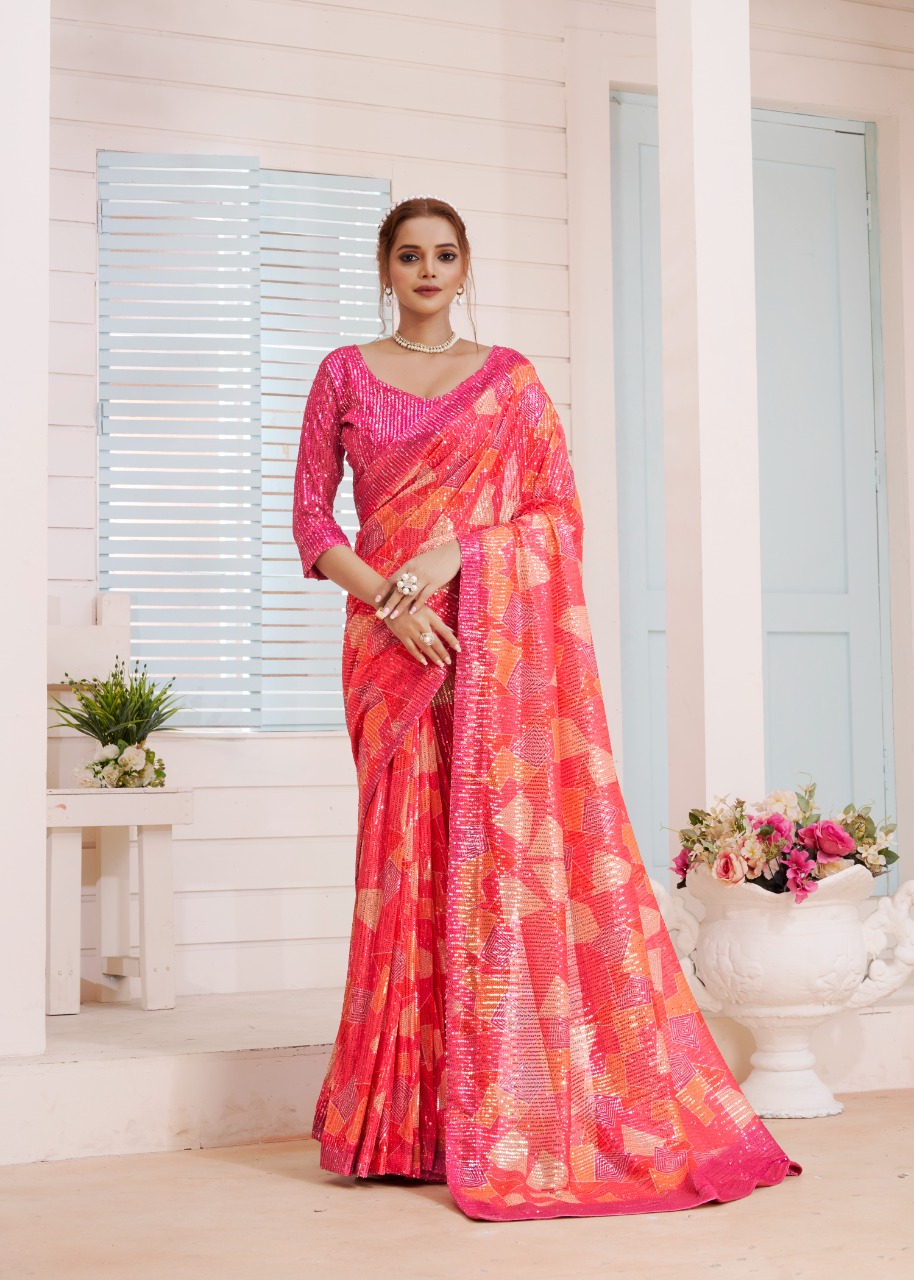 amoha tendz d no dps  sequence exclusive print saree catalog