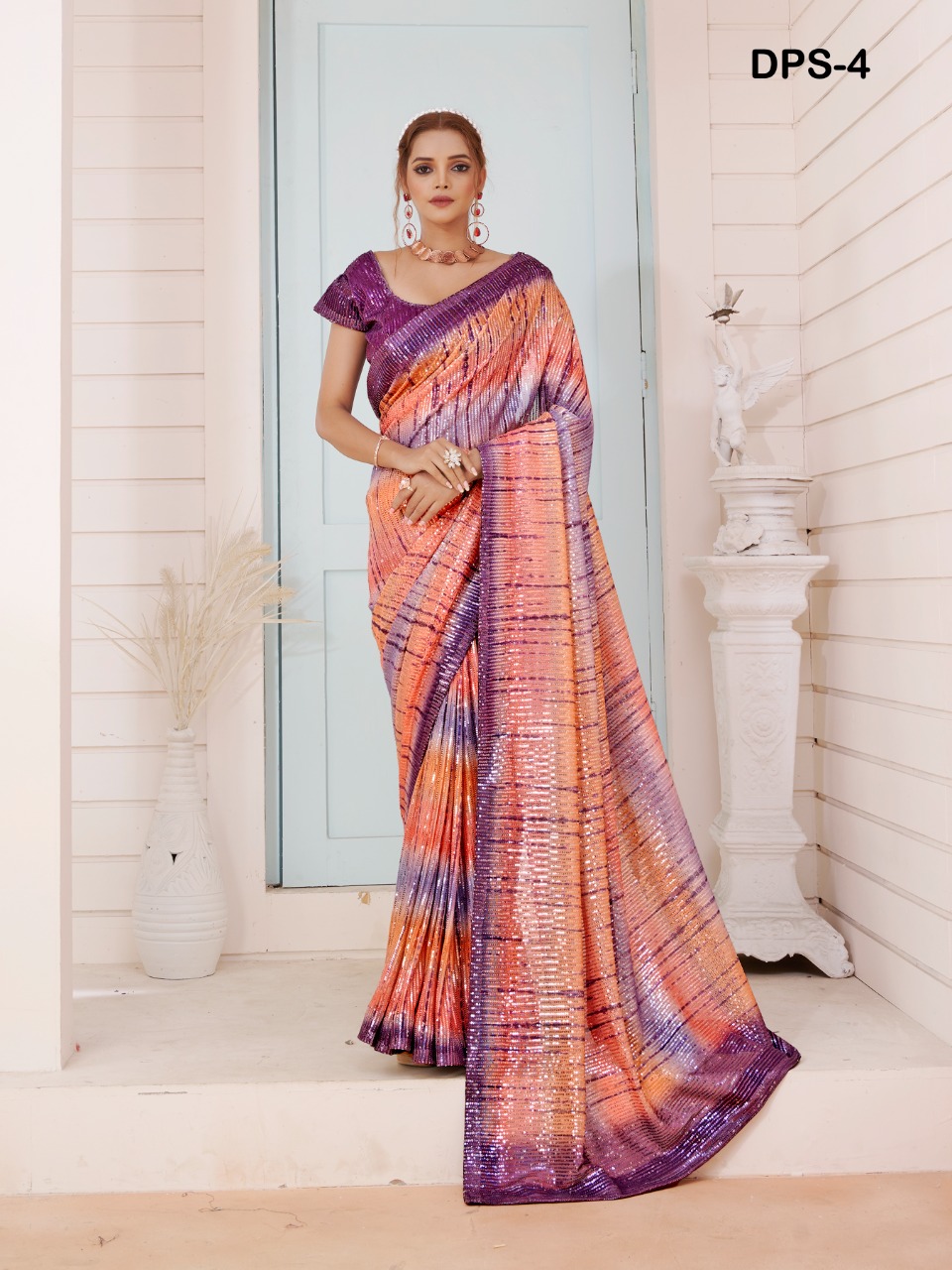 amoha tendz d no dps  sequence exclusive print saree catalog