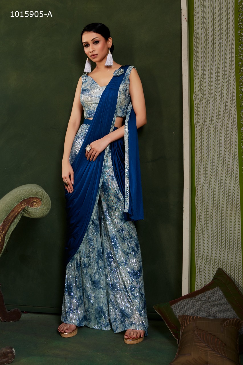 amoha trendz design no 1015905 sequence decent look saree catalog