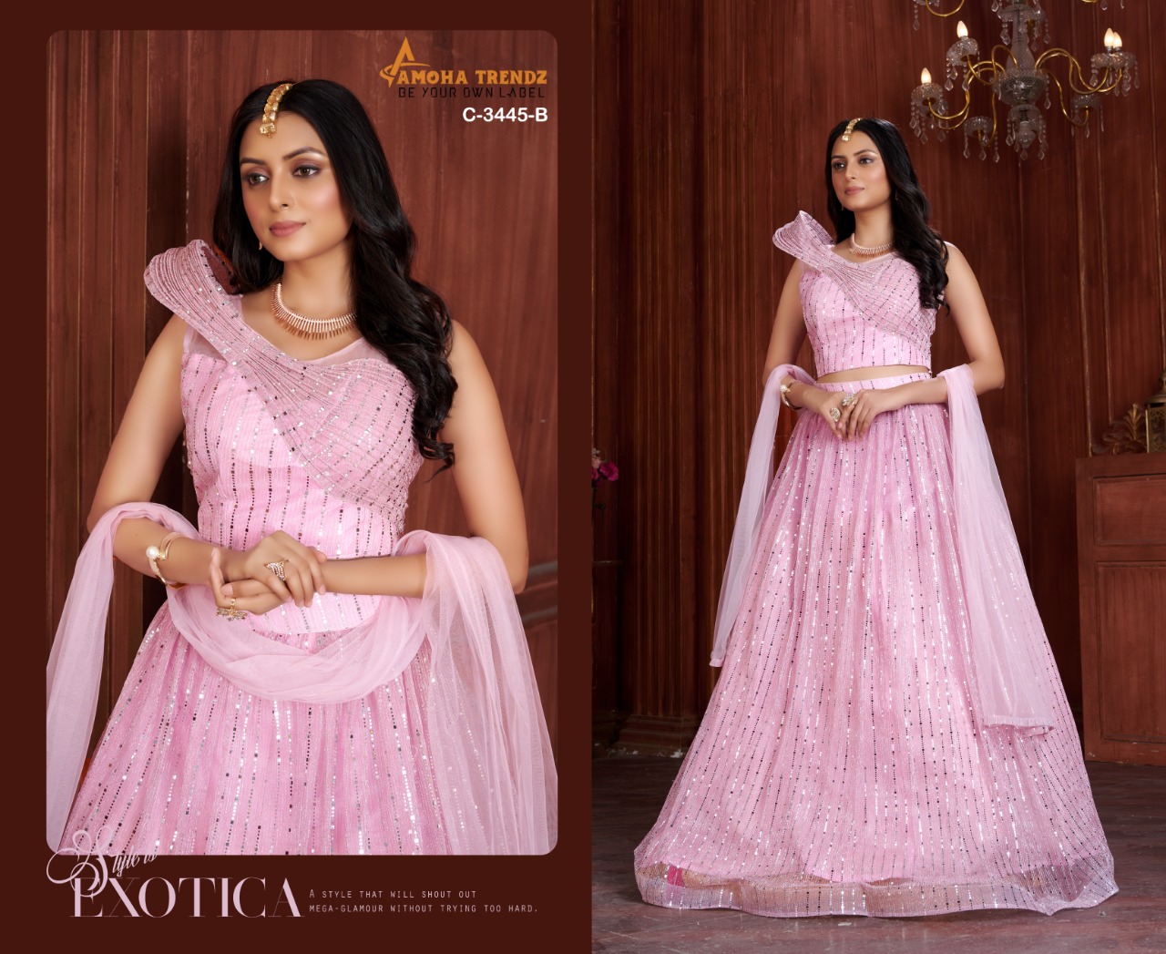 amoha trenza d no c 3445 net moonlight innovative style lehngha catalog